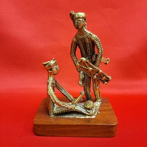 Vintage Tribal Männer Tboli Krieger Messing Figur