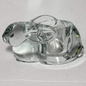 VTG Heavy Glass Bunny Rabbit Votive Tealight Candle Holder