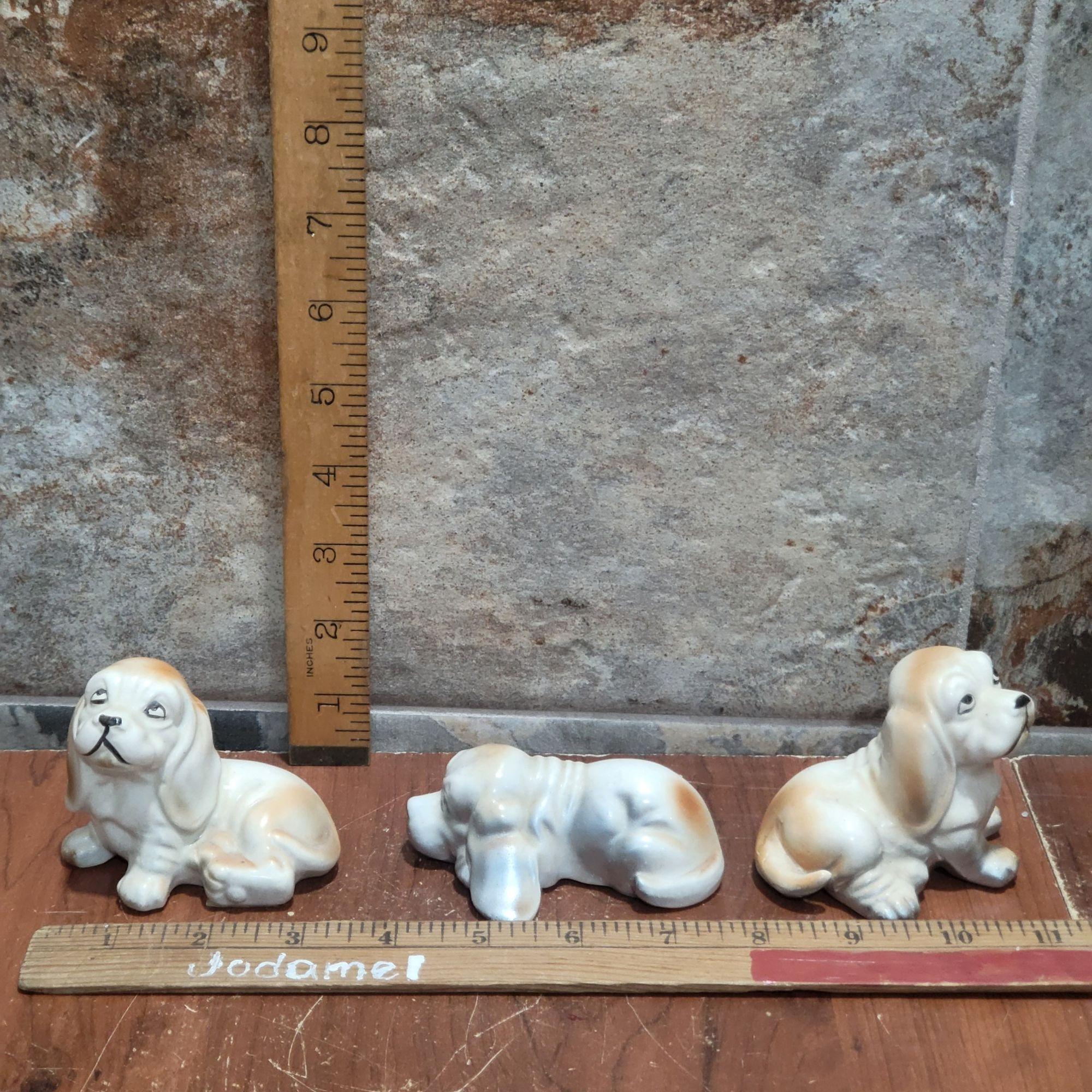 ヴィンテージ磁器製バセットハウンド犬の置物 3体セット - Etsy 日本