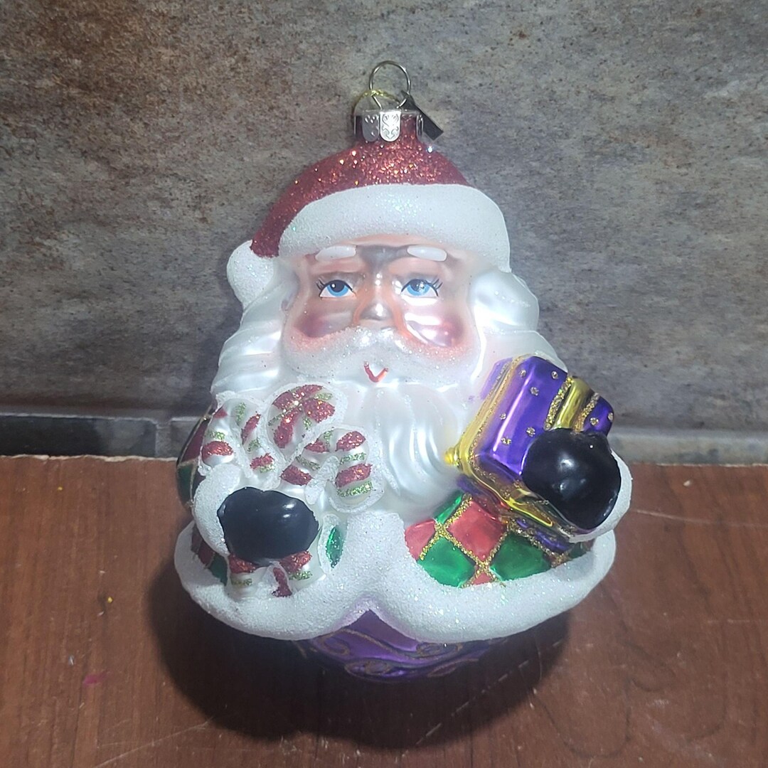 Vintage Roly Poly Santa Claus Blown Glass Christmas Ornament - Etsy