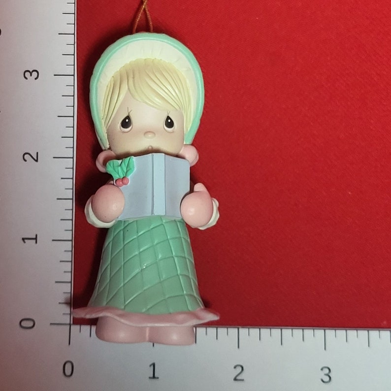 Precious Moments Holiday Ornament 1995 Girl Singing From Songbook - Etsy