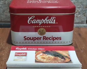 Tarjetas de recetas antiguas de sopas Campbell's