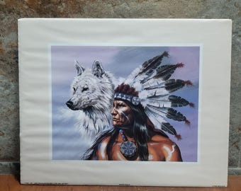Vintage Unframed White Wolf Art Print 1992