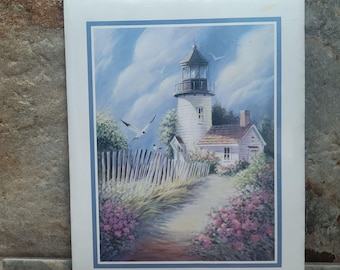 Vintage Unframed Wooden Lighthouse Art Print Henri