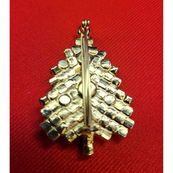 Vintage Crystal Christmas Tree Pin - image 4
