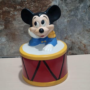 Mickey Mouse Cookie Jar Drum Walt Disney Productions S 869