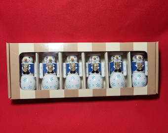 Snowman Place Card Holders Wood Set of 6