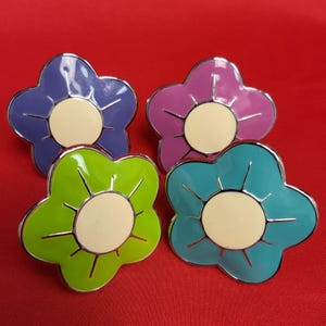 Napkin Holder Floral Aluminum Set of 4