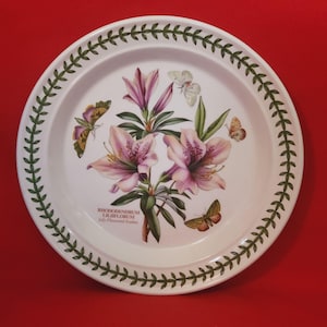 Portmeirion Speiseteller Botanischer Garten Rhododendrum Liliiflorum Lilie geblümte Azalee Platte 26 cm