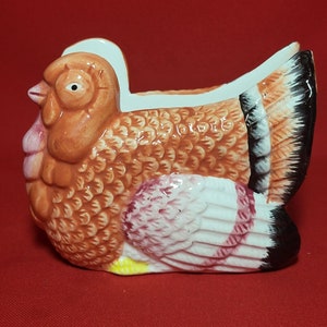 Vintage Ceramic Turkey Napkin Holder Thanksgiving Decor