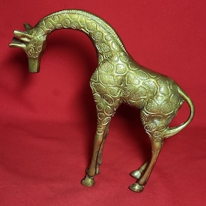 VTG Bronze Brass Giraffe Sculpture Figurine Home Decor