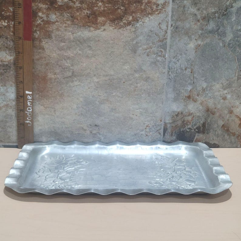 JodamelTreasures Hammered Aluminum Serving Tray