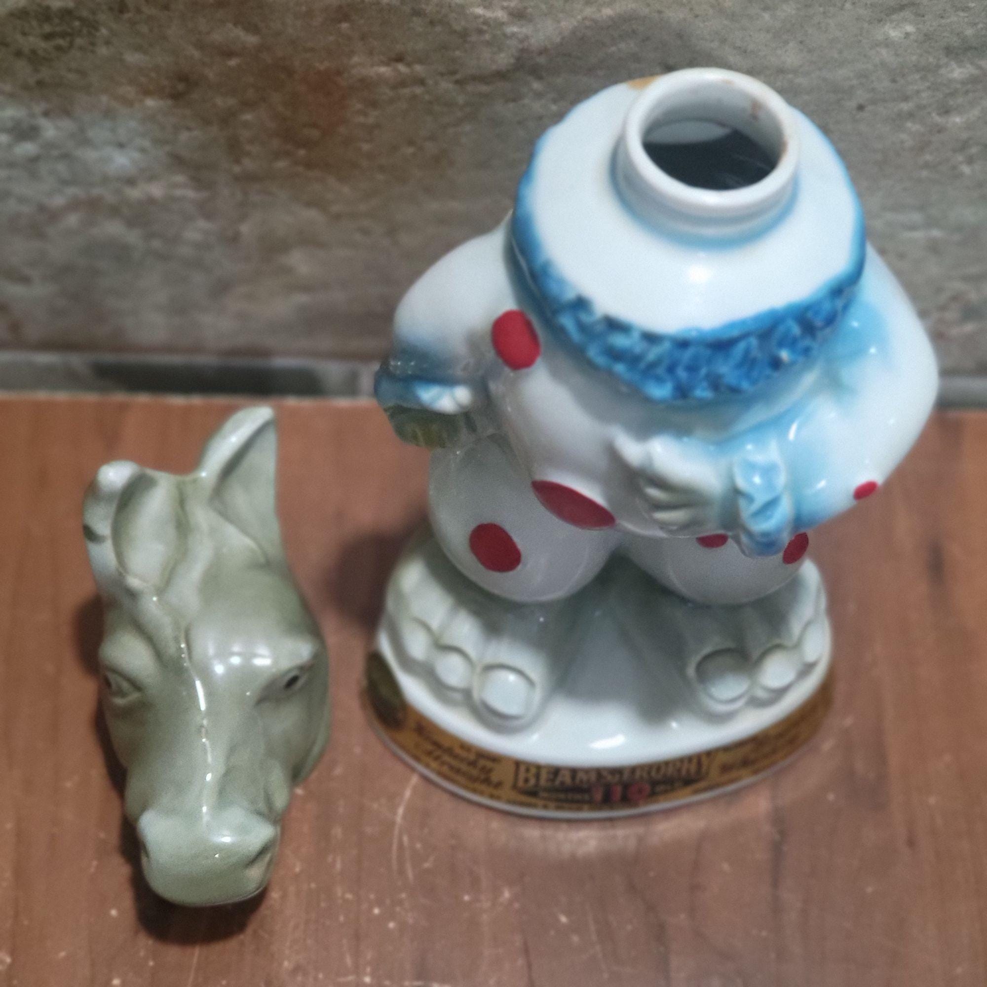 1968年製JIM BEAM 象の陶器ビンテージボトル Vintage Jim Beam Kentucky Bourbon Whiskey Donkey Decanter 1968 - Etsy