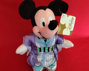 Globe Trotting Japanse Mickey 2 zitzak pluche The Disney Store-knuffel