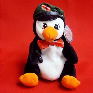Coca Cola Bean Bag Plush Penguin in Delivery Cap 1997