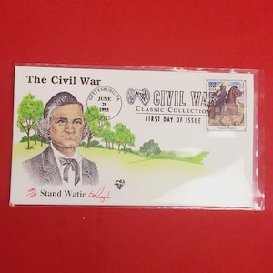 First Day Issue Stand Watie The Civil War Stamp Cache Envelope Enclosure