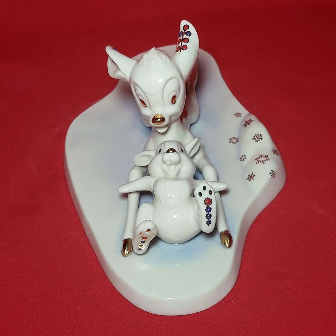 Vintage Lenox Walt Disney Bambi and Thumper on Ice Disney Showcase