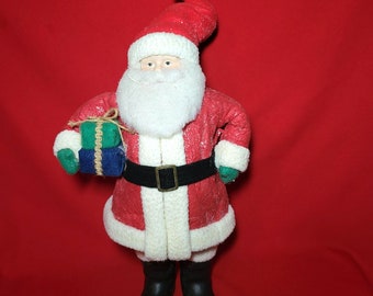 VTG Santa Claus Glitter Sack of Toys Figurine MIssing Bar