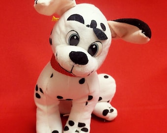 ぬいぐるみの犬ダルメシアンハンドパペット。90年代の「101匹わん