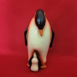 Father and Baby Penguin Figurine 10&quot; Tall