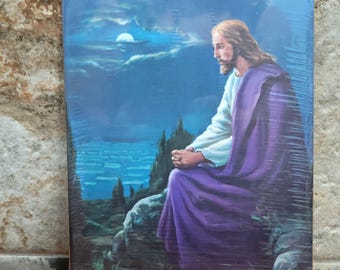Vintage ungerahmt Christus am Ölberg Kunstdruck 1985