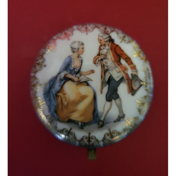 Trinket Box Porcelain Martha and George Hinged Box