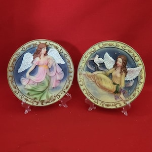 Handcrafted Angel Plate Decorative Easel Included NIB