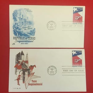 First Day of Issue 1986 Republic of Texas Sesquicentennial Stamp Cache Envelope
