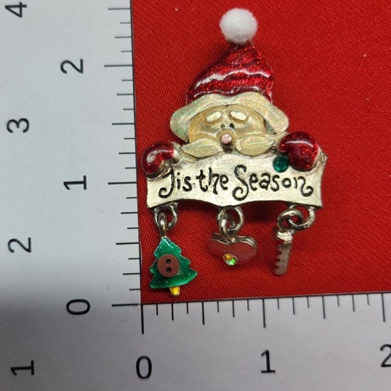 Christmas Pins Brooch Set of 3 Christmas Santa Ti… - image 9