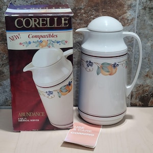 Corelle Abundance 1 QT L Thermal Server Coffee Carafe 1991