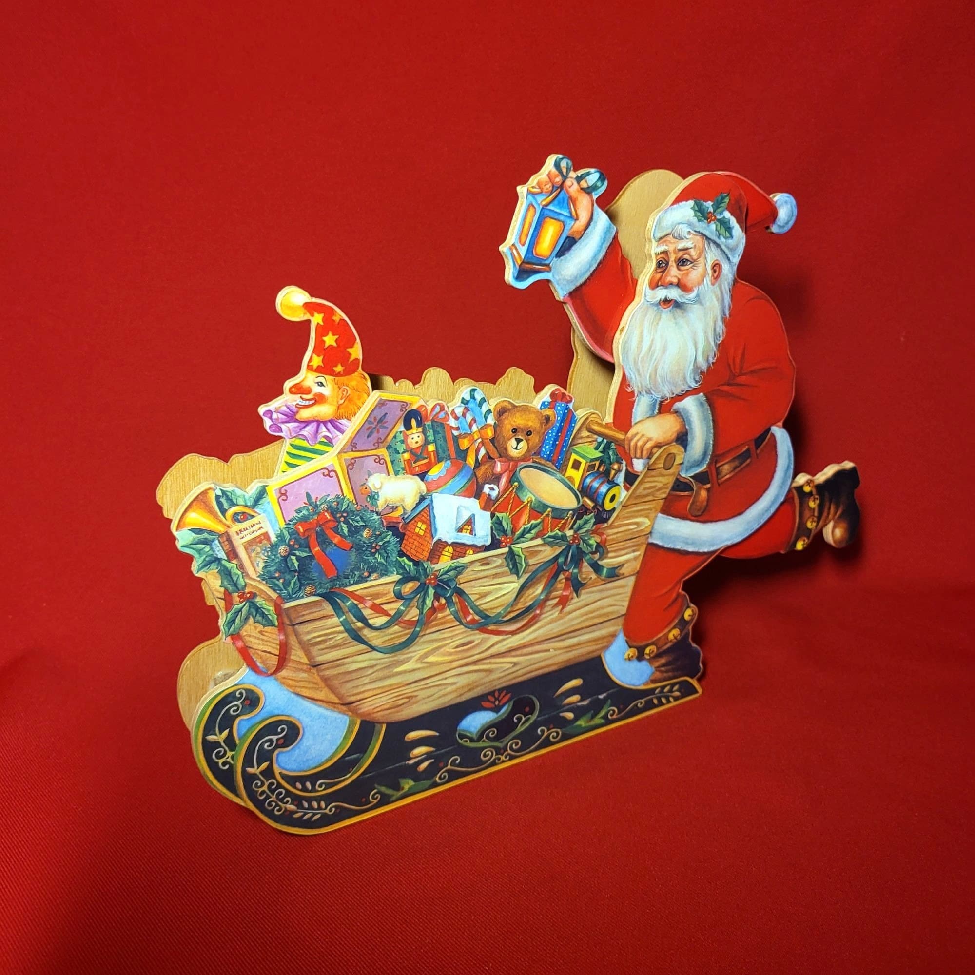 Vintage Animated Santa Claus and His Sleigh Music Box Etsy