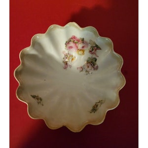 Vintage Three Footed Scalloped Floral Candy Bowl Candy Dish from Germany