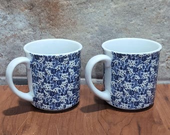 ヴィンテージの青と白の花柄ウィンチコム陶器マグカップ - Etsy 日本