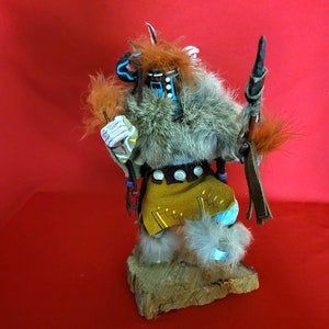 Vintage Hototo Kachina Doll Handmade Wooden Signed Alta Apachita 10.5&quot; Tall
