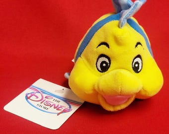 Disney Little Mermaid Flounder Fish Plush Mini Bean Bag