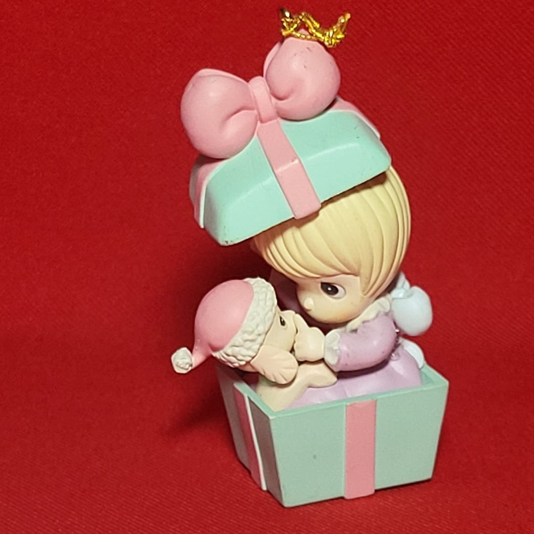 Precious Moments Holiday Ornament 1995 Girl & Dog Gift Box Etsy