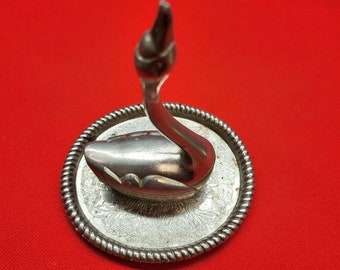 Vintage Silver Plated Swan Ring Holder