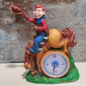 Vintage Howdy Doody Bucking Bronco Clock 1988 Clock Works