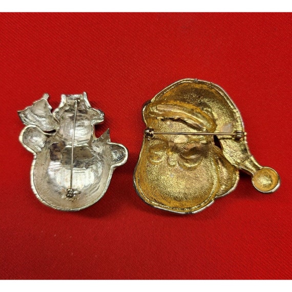 Christmas Pins/ Brooch Set of 2 Christmas Santa C… - image 4