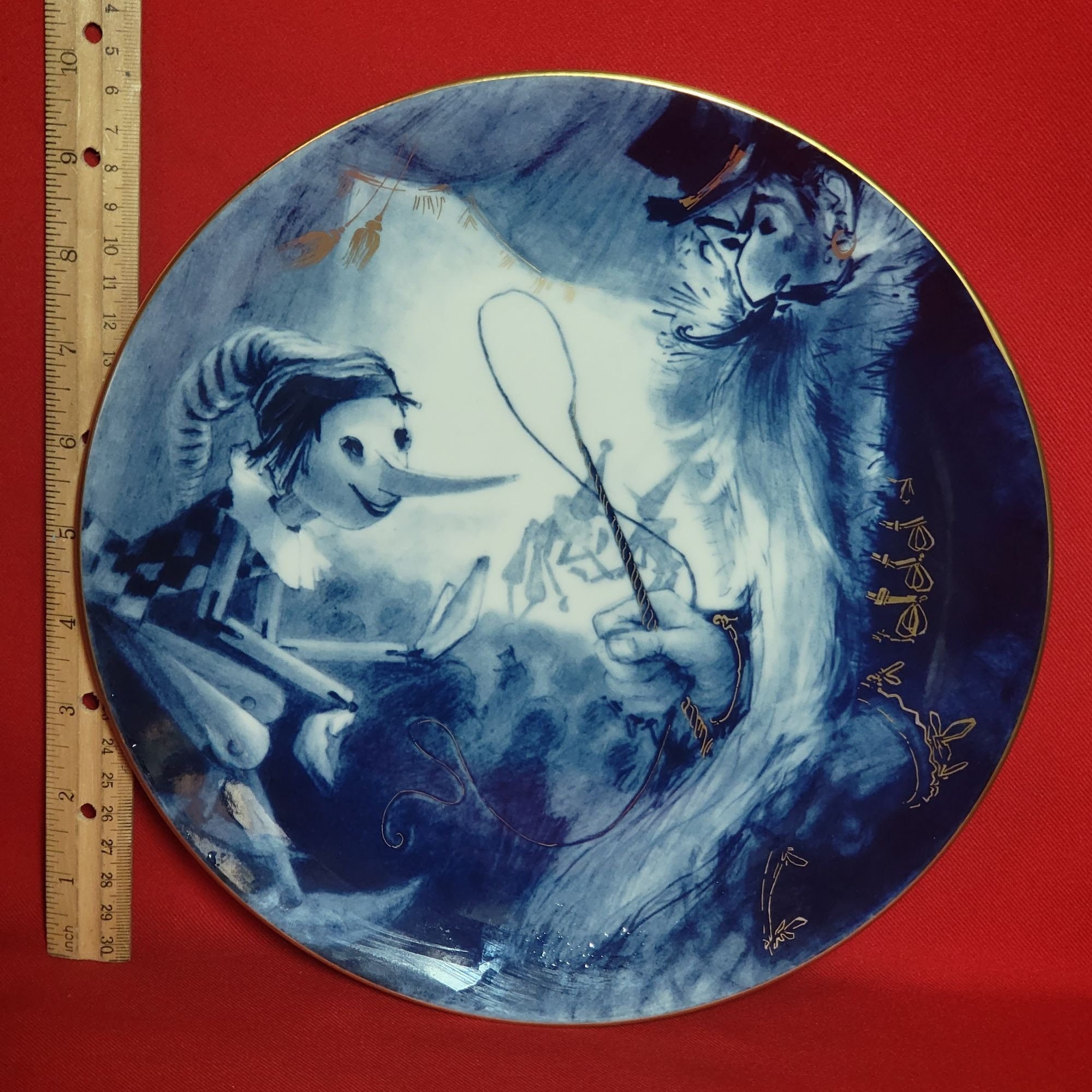 マイセン　Meissen 1985年　ピノキオ　イヤープレート 保存箱付き Meissen Collector Plate Pinocchio Adventure Porcelain 1985 Wall