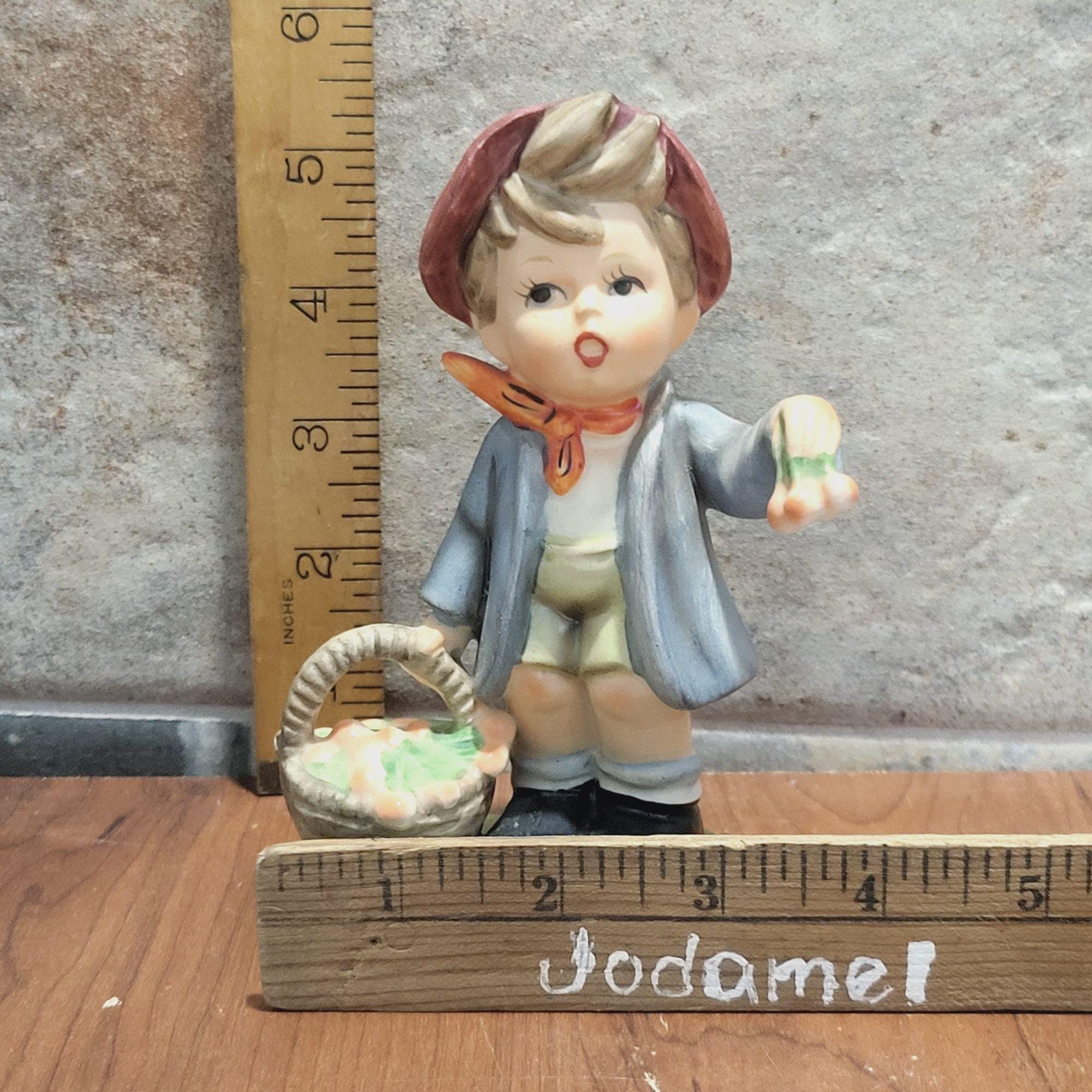 Vintage Napcoware Boy Holding Fruit Basket Porcelain Figurine 7656