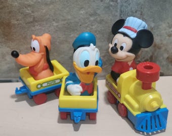 Vintage Disney Mickey Mouse Train with Donald Duck Pluto Wind Up