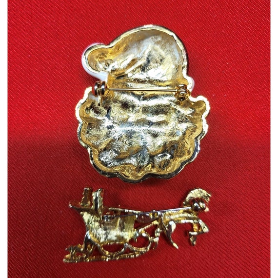 Christmas Pin Brooch Set of 2  Christmas Santa & … - image 5