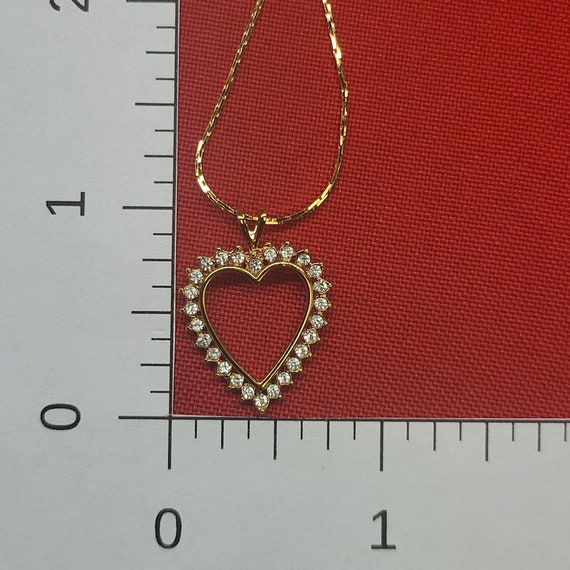 VTG Monet Love Heart Pendant Necklace Clear Cryst… - image 10