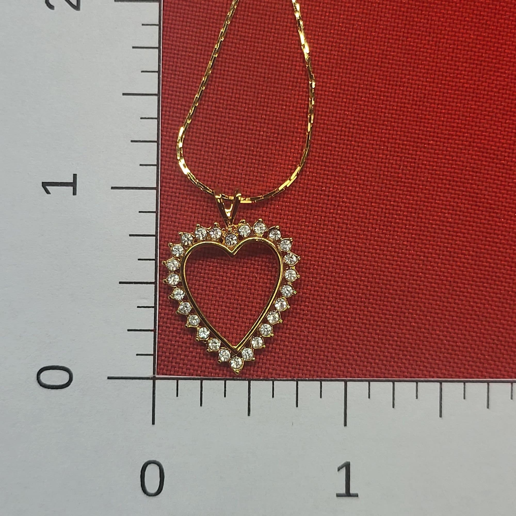 VTG モネ ラブハート ペンダントネックレス クリアクリスタル ゴールド 