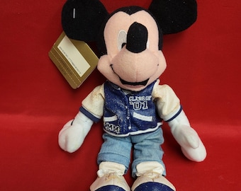 Peluche Mickey Mini Bean Bag de Letterman The Disney Store Stuff Toy