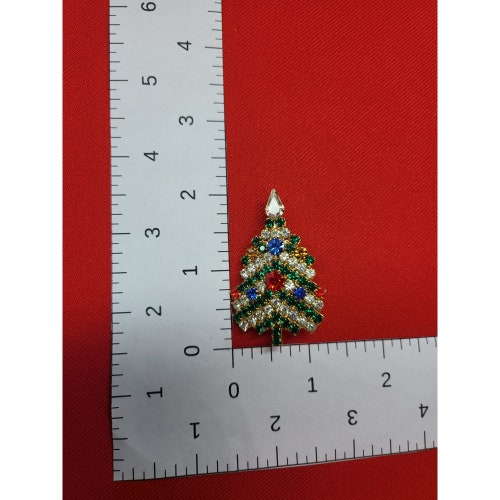 Vintage Crystal Christmas discount Tree Pin