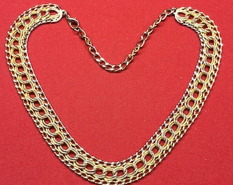 VTG Two Tone Gold Silver Necklace