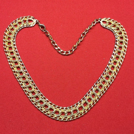 VTG Two Tone Gold Silver Necklace