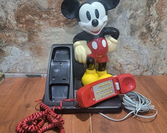 ヴィンテージ ディズニー ミッキーマウス 電話 固定電話 プッシュ
